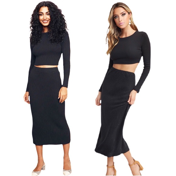 🍍2HP/ NWOT!! BLACK SET, SKIRT AND TOP. RIBBED MATERIAL U.S.SIZE 16 🍍🍍🍍🍍 - Picture 14 of 14